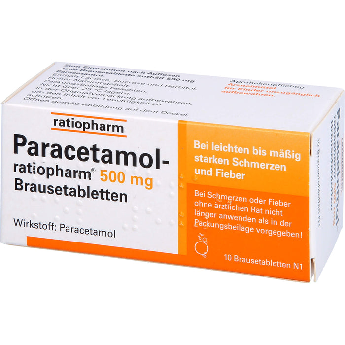 Paracetamol-ratiopharm 500 mg Brausetabletten, 10 pcs. Tablets