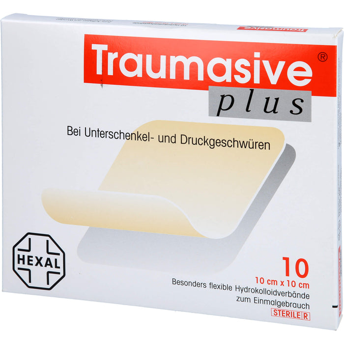 Traumasive plus 10 cm x 10 cm Hydrokolloidverband steril, 10 pcs. Wound dressings