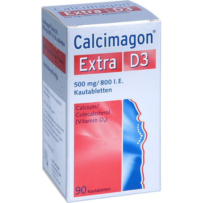 Calcimagon Extra D3 500 mg / 800 I.E. Kautabletten, 90 pcs. Tablets