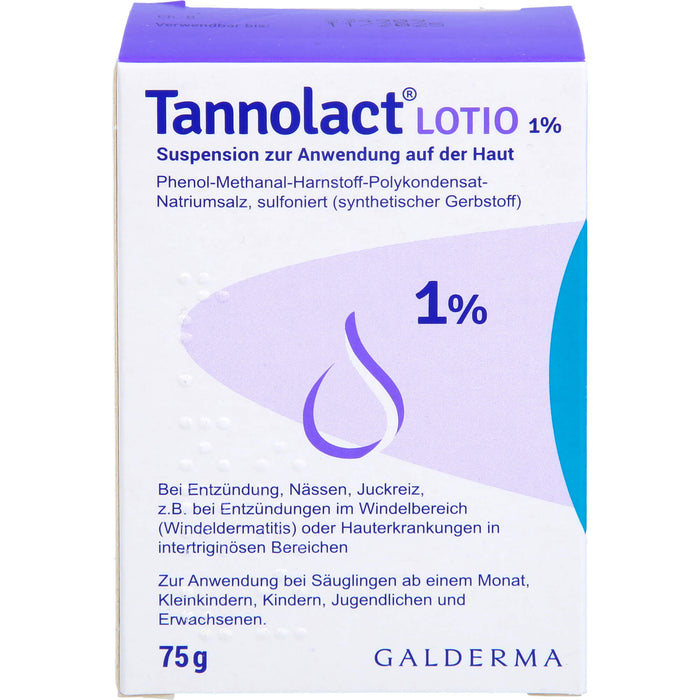 Tannolact Lotio 1 % Suspension zur Anwendung auf der Haut, 75 g Lotion