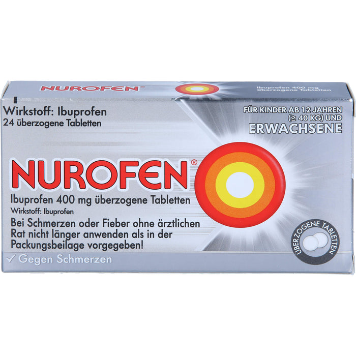 Nurofen Ibuprofen 400 mg Tabletten bei Schmerzen, 24 pcs. Tablets