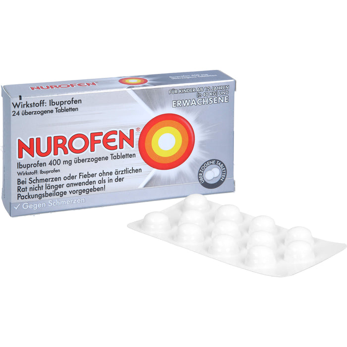 Nurofen Ibuprofen 400 mg Tabletten bei Schmerzen, 24 pcs. Tablets