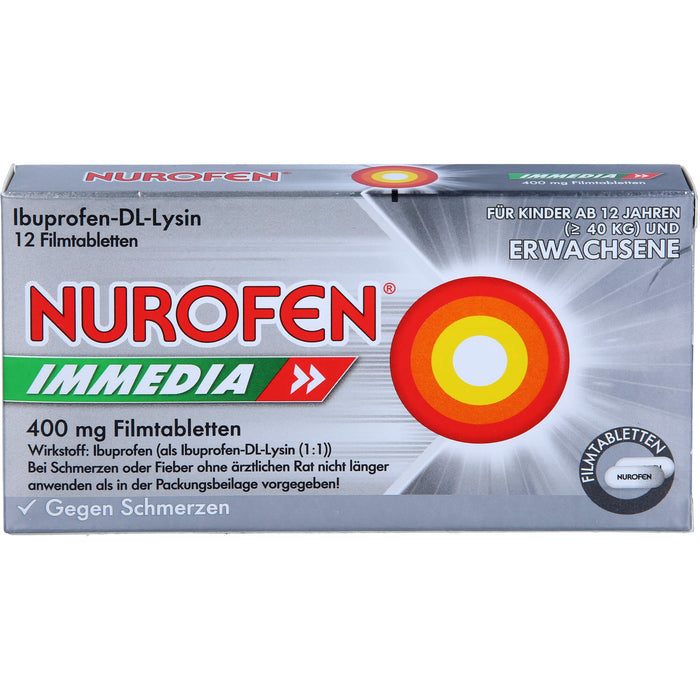 Nurofen Immedia 400 mg Filmtabletten bei Schmerzen, 12 pc Tablettes