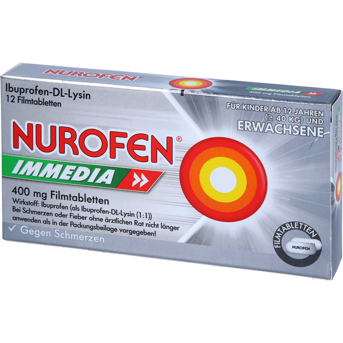 Nurofen Immedia 400 mg Filmtabletten bei Schmerzen, 12 St. Tabletten