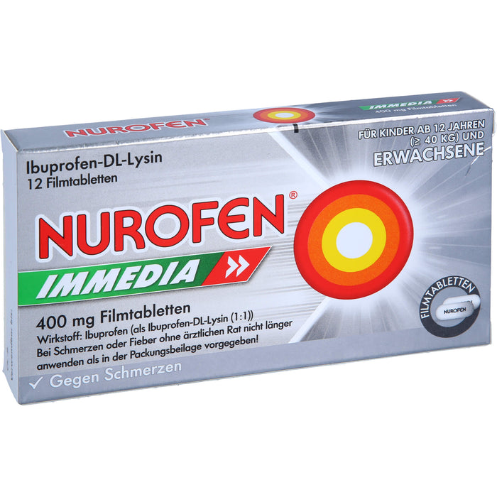 Nurofen Immedia 400 mg Filmtabletten bei Schmerzen, 12 pcs. Tablets