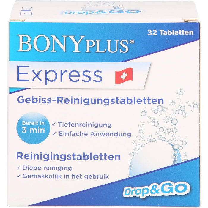 BONYPLUS Express Gebiss-Reinigungsbrausetabletten, 32 St. Brausetabletten