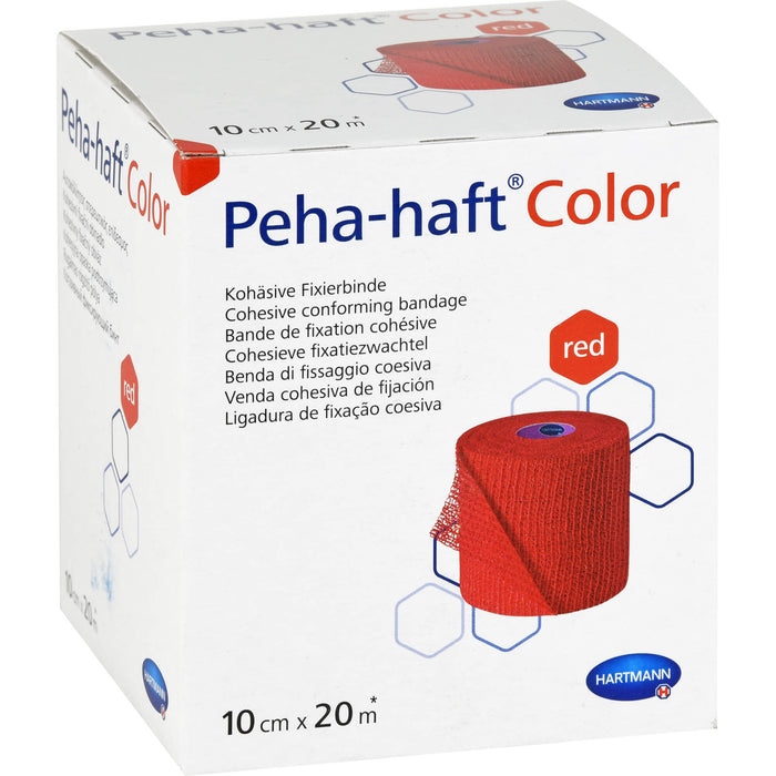 HARTMANN Peha-haft Color Fixierbinde latexfrei 10 cm x 20 m rot, 1 pcs. Bandage