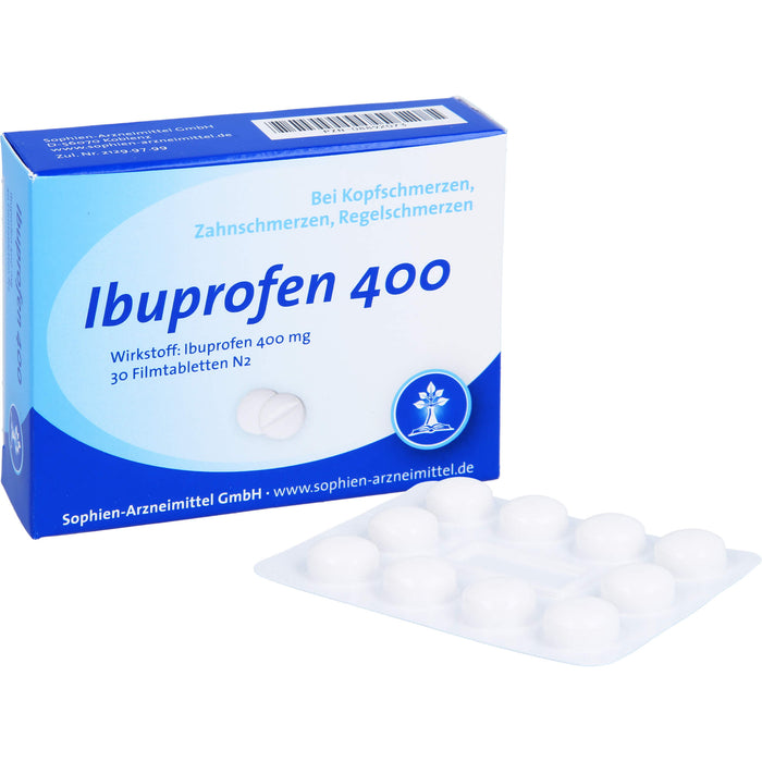 Ibuprofen Sophien 400 Filmtabletten, 30 pc Tablettes