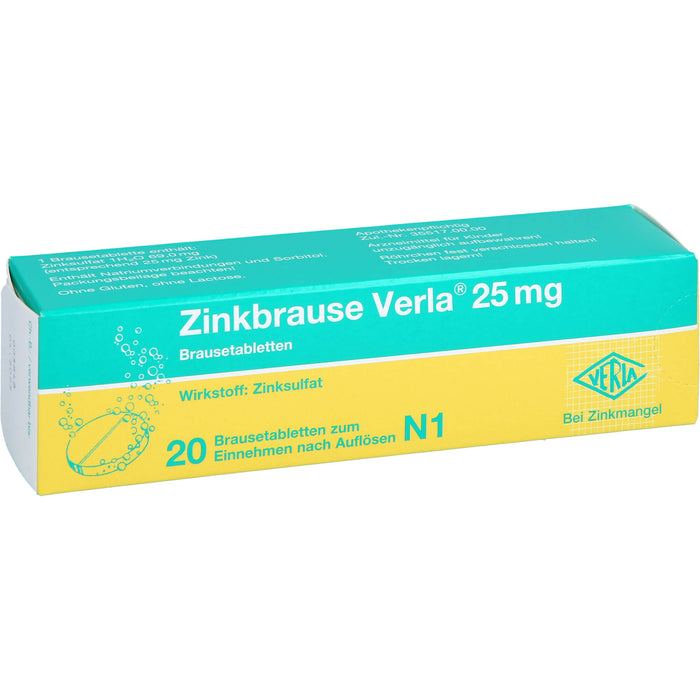 Zinkbrause Verla 25 mg Brausetabletten, 20 pcs. Tablets