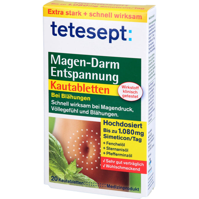 tetesept Magen-Darm Entspannung Kautabletten, 20 pcs. Tablets