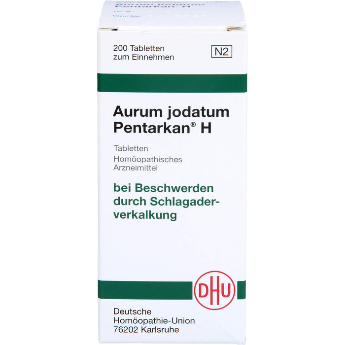 DHU Aurum jodatum Pentarkan H Tabletten bei Beschwerden durch Schlagaderverkalkung, 200 pc Tablettes