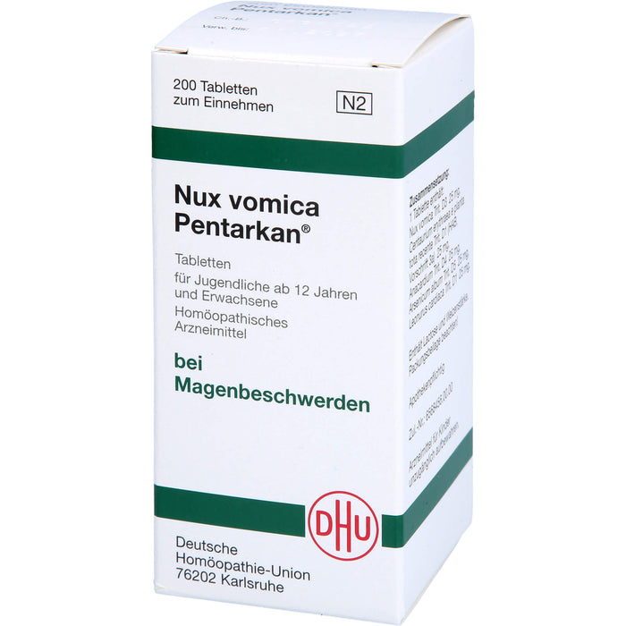 DHU Nux vomica Pentarkan Tabletten bei Magenbeschwerden, 200 pcs. Tablets