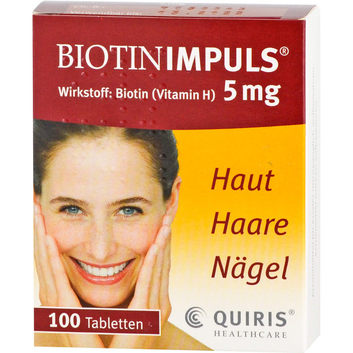 Biotin Impuls 5 mg Tabletten Haut Haare Nägel, 100 pc Tablettes