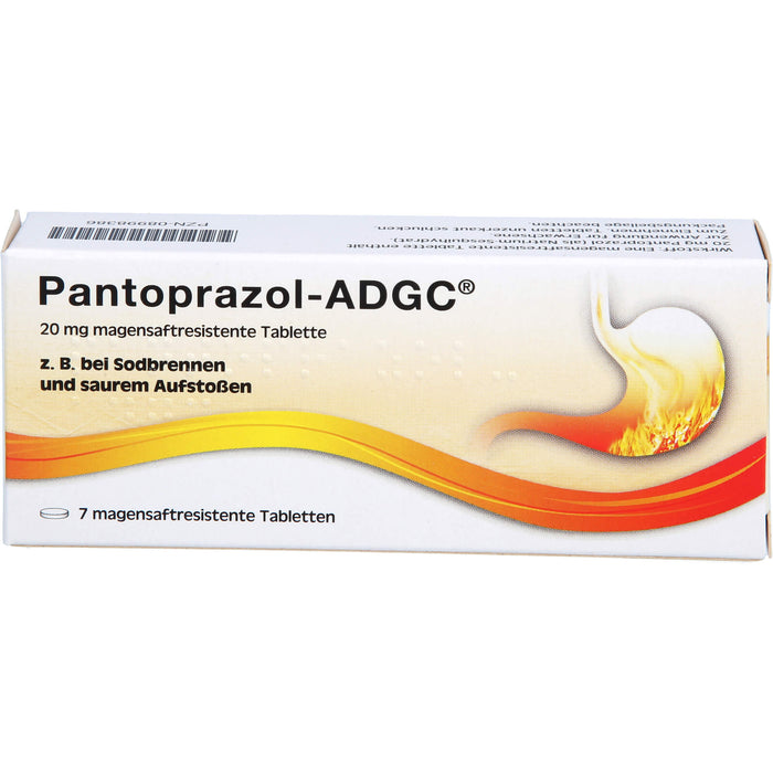 Pantoprazol-ADGC bei Sodbrennen und saurem Aufstoßen Tabletten, 7 pc Tablettes