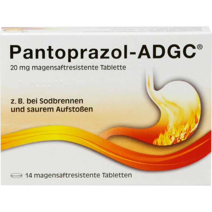 Pantoprazol-ADGC 20 mg Tabletten bei Sodbrennen, 14 pc Tablettes