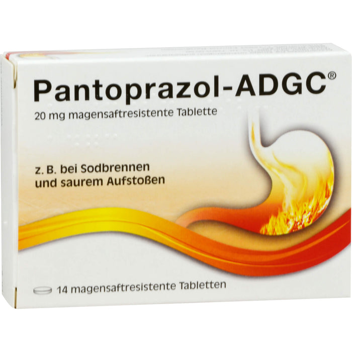 Pantoprazol-ADGC 20 mg Tabletten bei Sodbrennen, 14 pc Tablettes