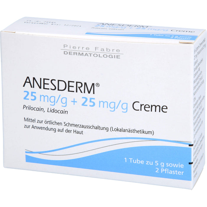 ANESDERM Creme + 2 Pflaster, 5 g Creme