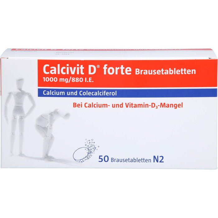 Calcivit D forte Brausetabletten 1000 mg/880 I.E., 50 pcs. Tablets