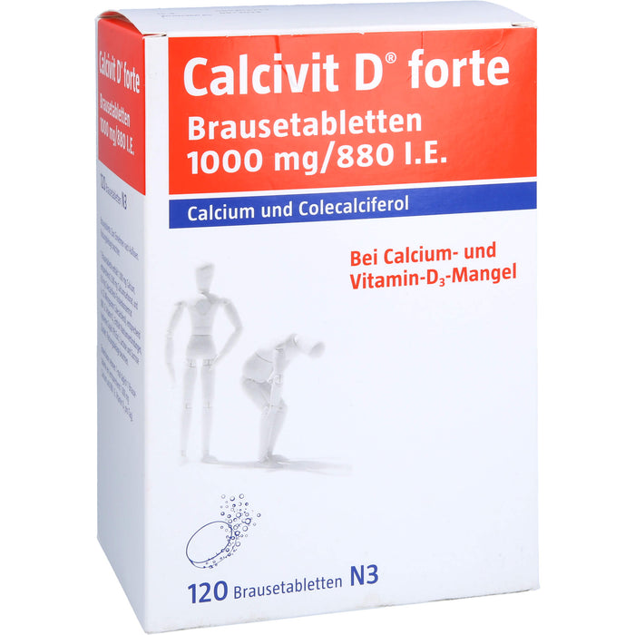 Calcivit D forte Brausetabletten, 1000 mg/880 I.E., 120 St BTA