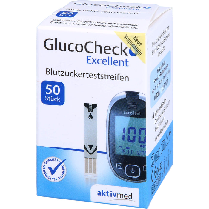 GlucoCheck Excellent Teststreifen, 50 St. Teststreifen