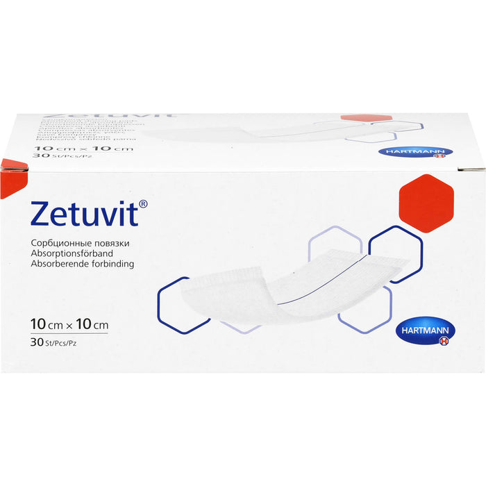 Zetuvit Saugkompresse unsteril 10 x 10 cm, 30 pc Compresses