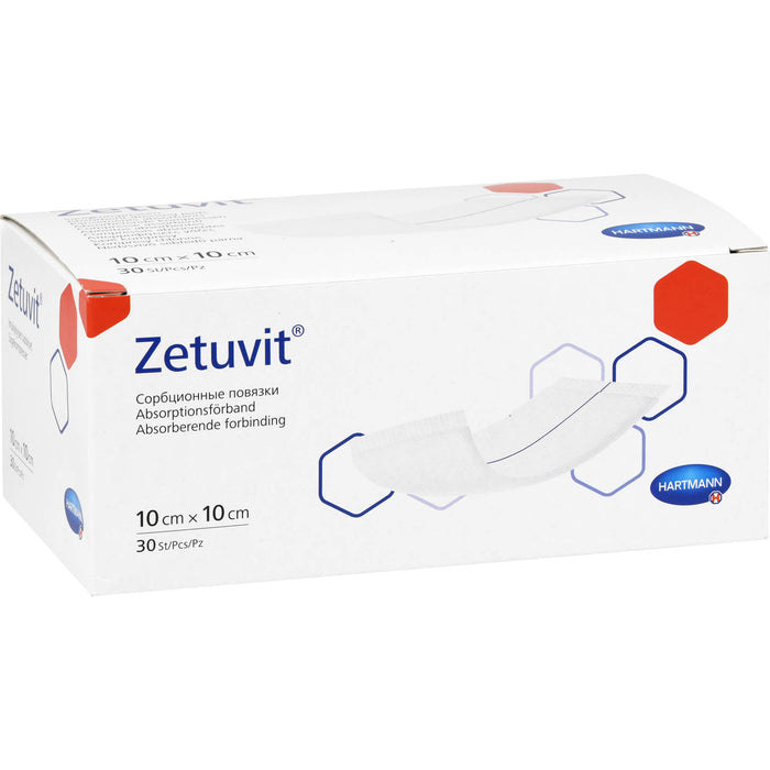 Zetuvit Saugkompresse unsteril 10 x 10 cm, 30 pcs. Compresses