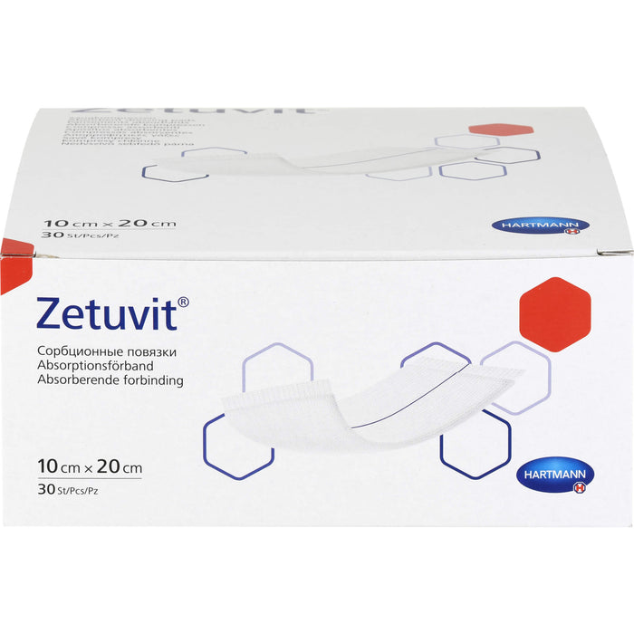 ZETUVIT Saugkompresse unsteril 10x20cm, 30 St KOM