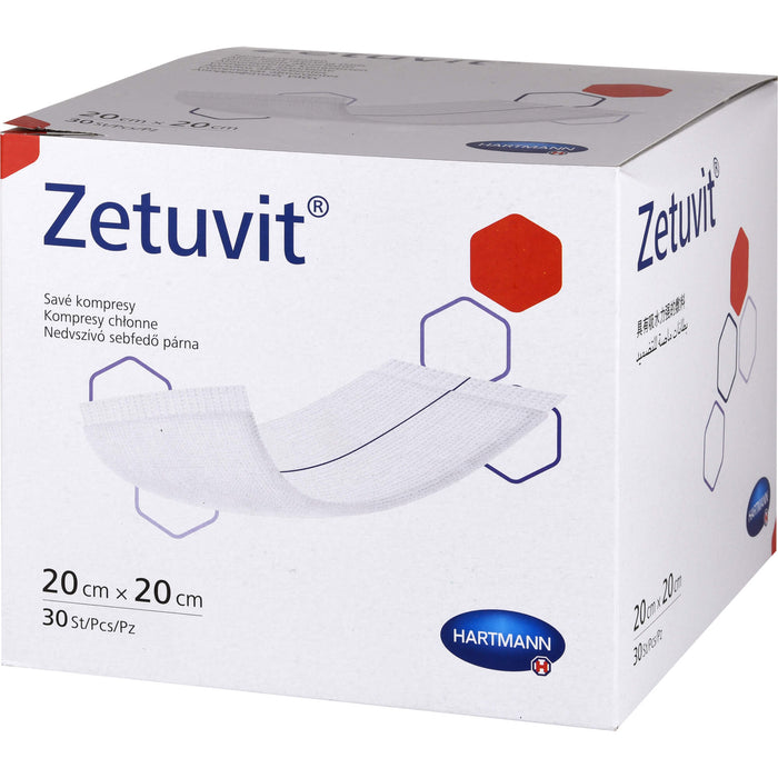 ZETUVIT Saugkompresse unsteril 20x20cm, 30 St KOM