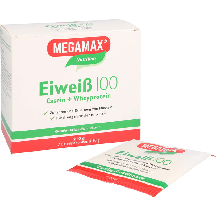 MEGAMAX Basic & Active Eiweiß 100 Pulver Geschmack-Mix, 210 g Powder