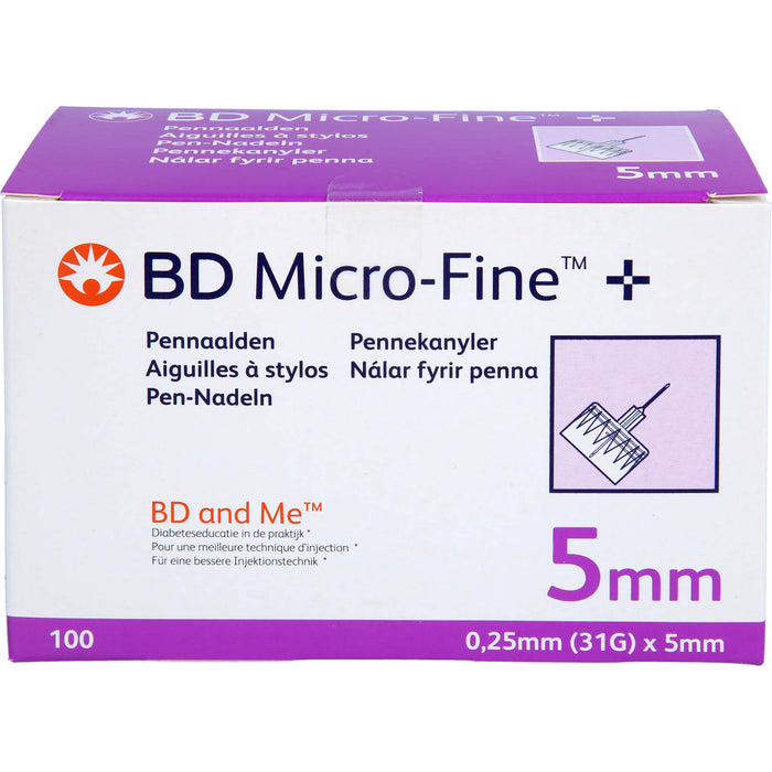 BD MICRO FINE+ 5 mm Nadeln 0,25x5mm, 100 St KAN