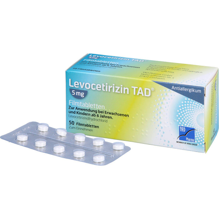 Levocetirizin TAD 5 mg Filmtabletten, 50 pcs. Tablets