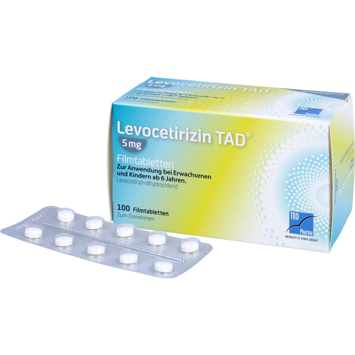 Levocetirizin TAD 5 mg Filmtabletten bei Allergien, 100 St. Tabletten