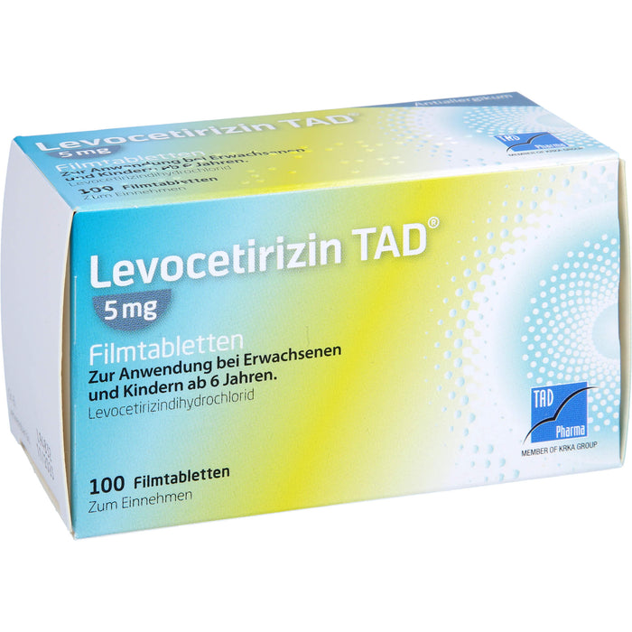 Levocetirizin TAD 5 mg Filmtabletten bei Allergien, 100 pc Tablettes