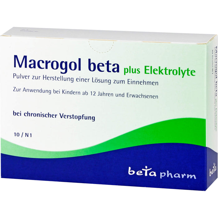 Macrogol beta plus Elektrolyte, Pulver zur Herstellung einer Lösung zum Einnehmen, 10 pc Sachets