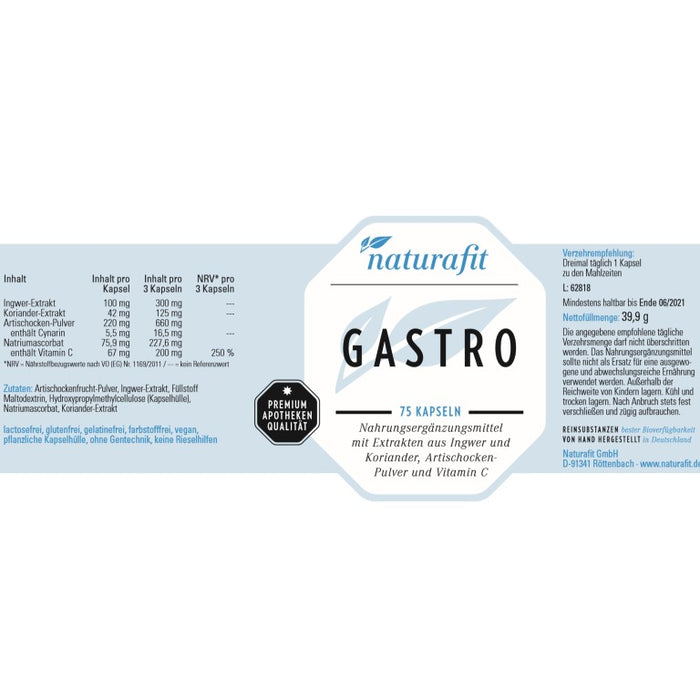 naturafit Gastro Kapseln, 75 pcs. Capsules