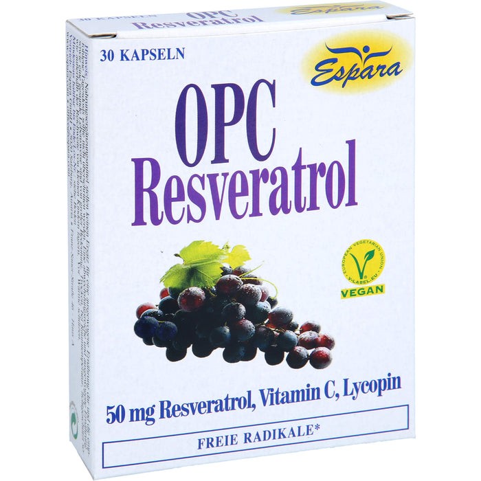 Espara OPC-Resveratrol Kapseln mit Lycopin, Resveratrol und Vitamin C, 30 pcs. Capsules