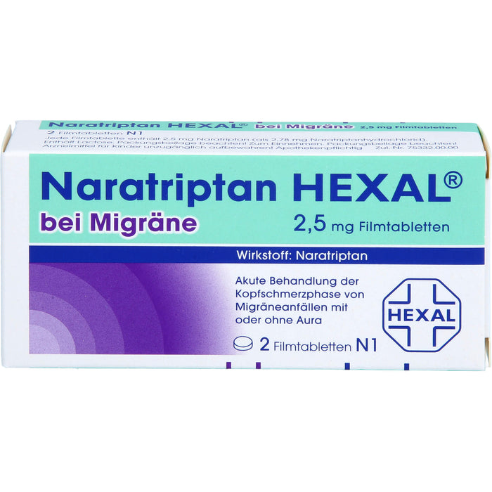 Naratriptan HEXAL bei Migräne Filmtabletten, 2 St. Tabletten