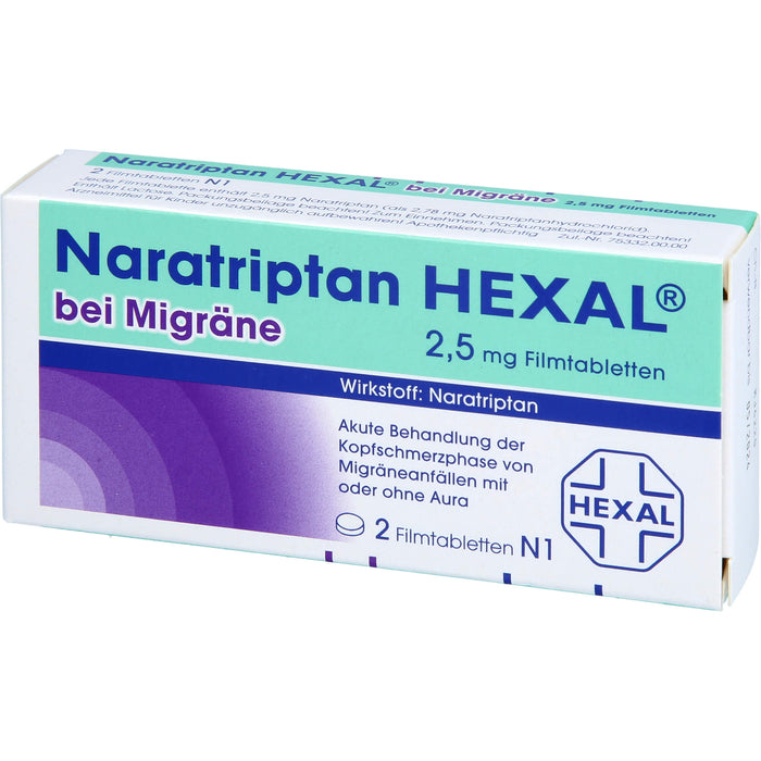 Naratriptan HEXAL bei Migräne Filmtabletten, 2 pcs. Tablets