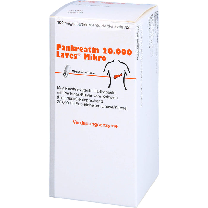 Pankreatin 20.000 Laves Mikro, Magensaftresistente Hartkapseln, 100 pcs. Capsules