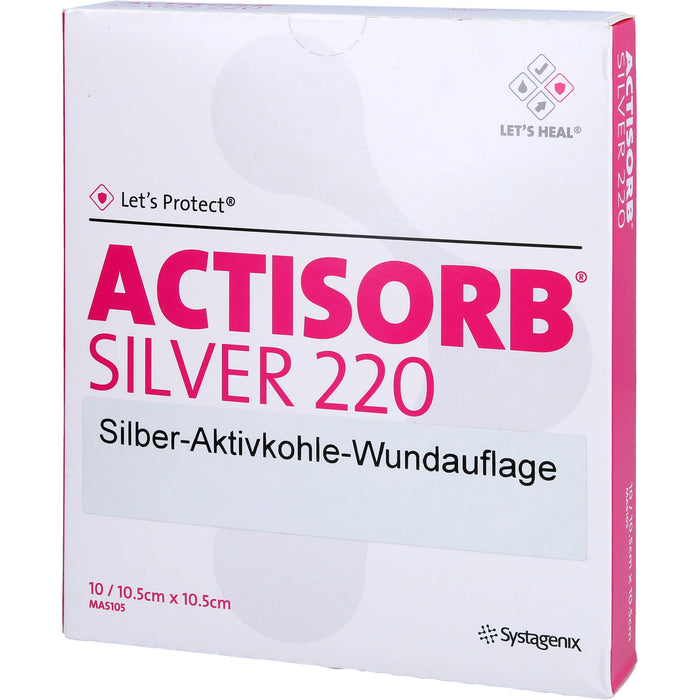 ACTISORB 220 Silver 10,5x10,5cm steril Kompressen, 10 St KOM