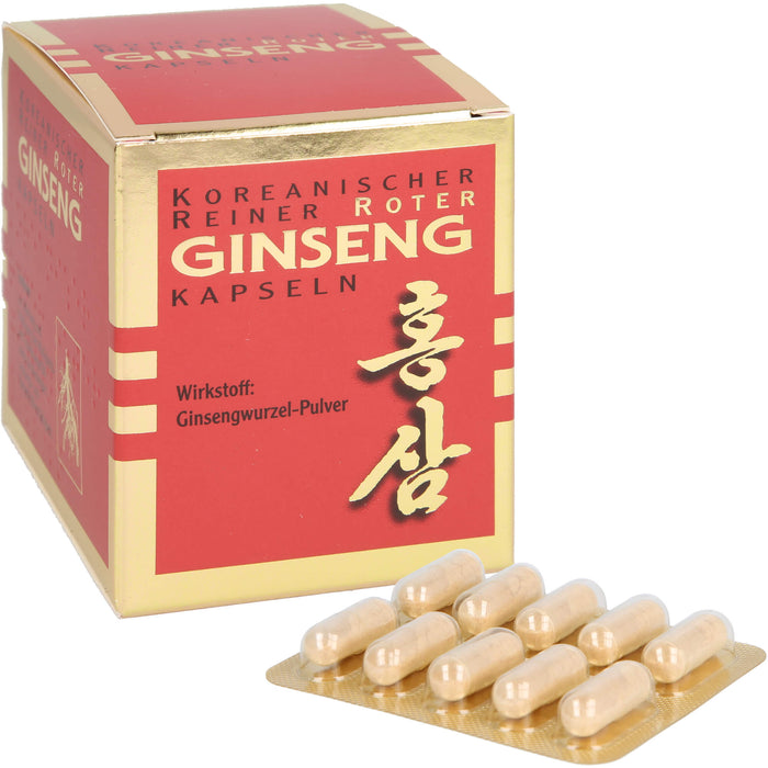 Koreanischer Reiner Roter Ginseng Wurzelpulv 300mg, 100 St. Kapseln