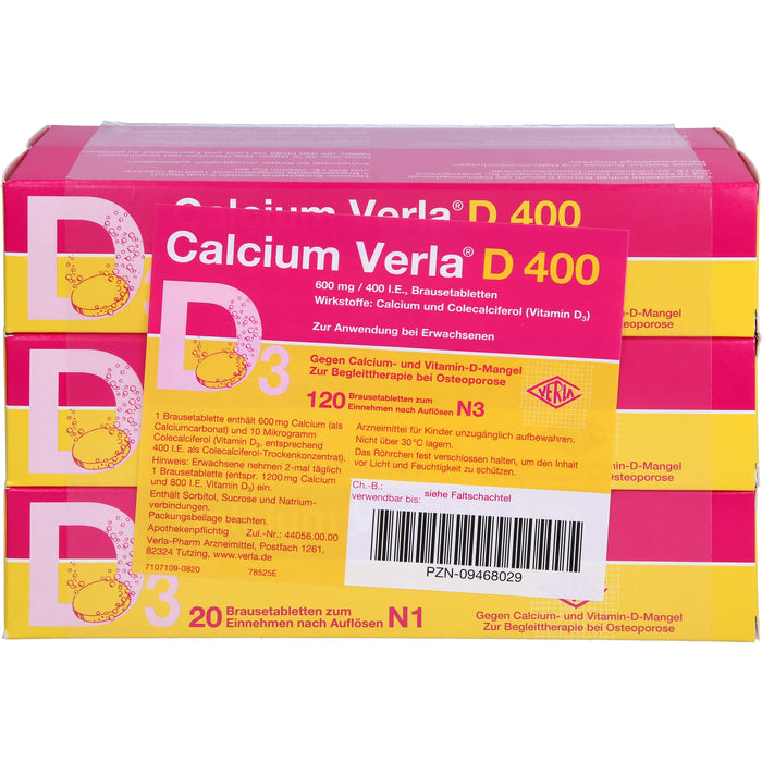 Calcium Verla D 400, Brausetabletten, 120 St BTA