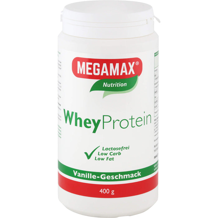 MEGAMAX Basic & Active Whey Protein Molkeneiweiß Pulver Vanille-Geschmack, 400 g Powder