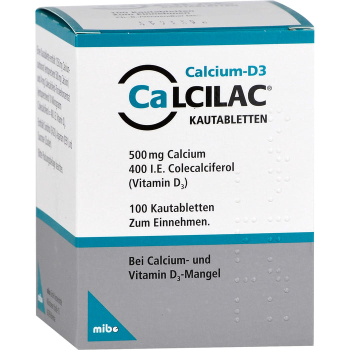 Calcilac Kautabletten 500 mg/400 I.E., 100 St KTA