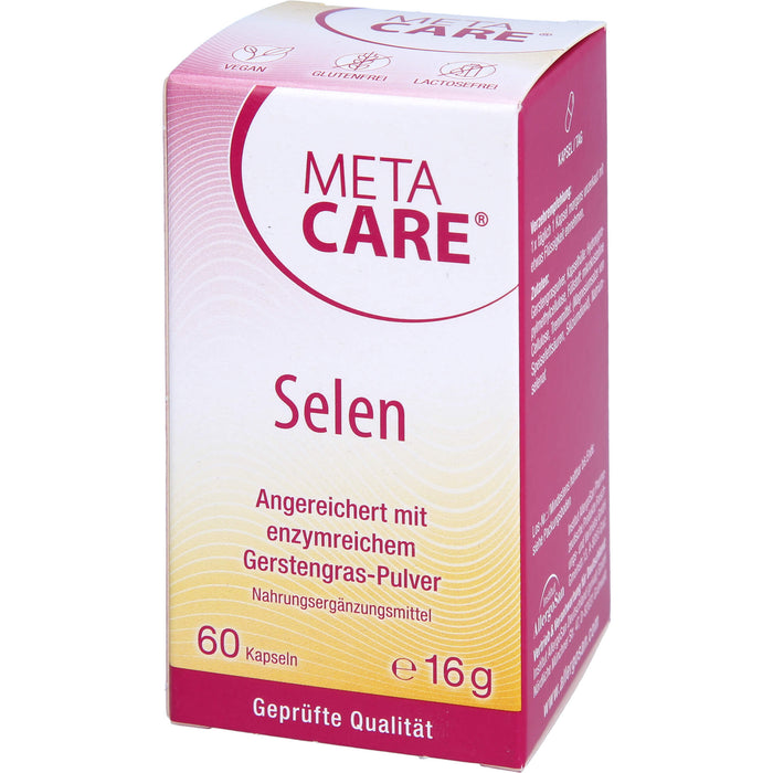 Meta Care Selen+ Kapseln zum Beitrag einer normalen Funktion des Immunsystems & der Schilddrüse, 60 pc Capsules