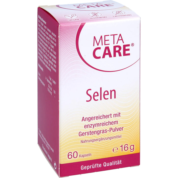 Meta Care Selen+ Kapseln zum Beitrag einer normalen Funktion des Immunsystems & der Schilddrüse, 60 pc Capsules