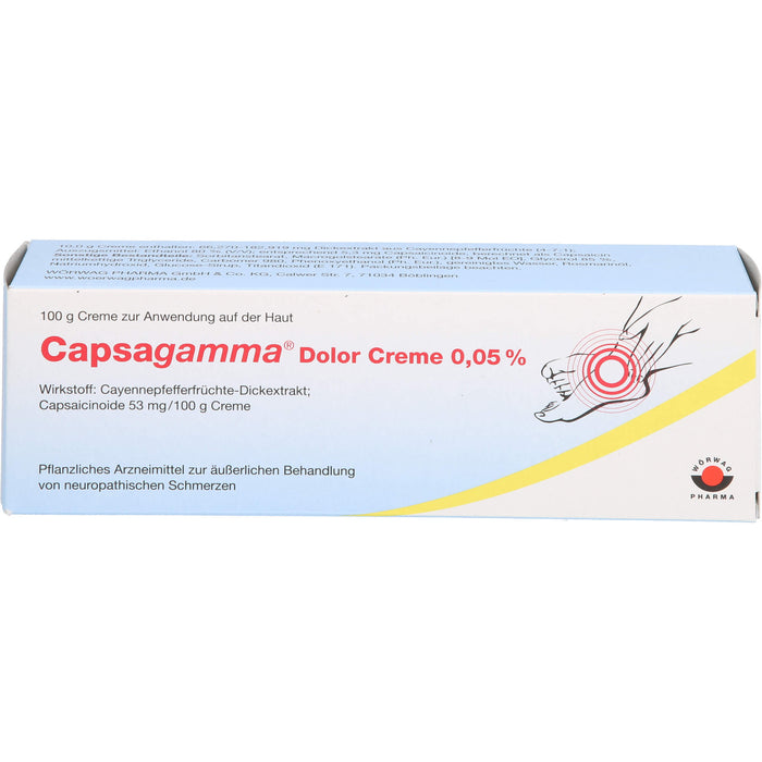 Capsagamma Dolor Creme zur äußerlichen Behandlung von neuropathischen Schmerzen, 100 g Cream