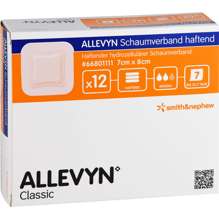 ALLEVYN Schaumverband Haftend 7x8cm, 12 St VER