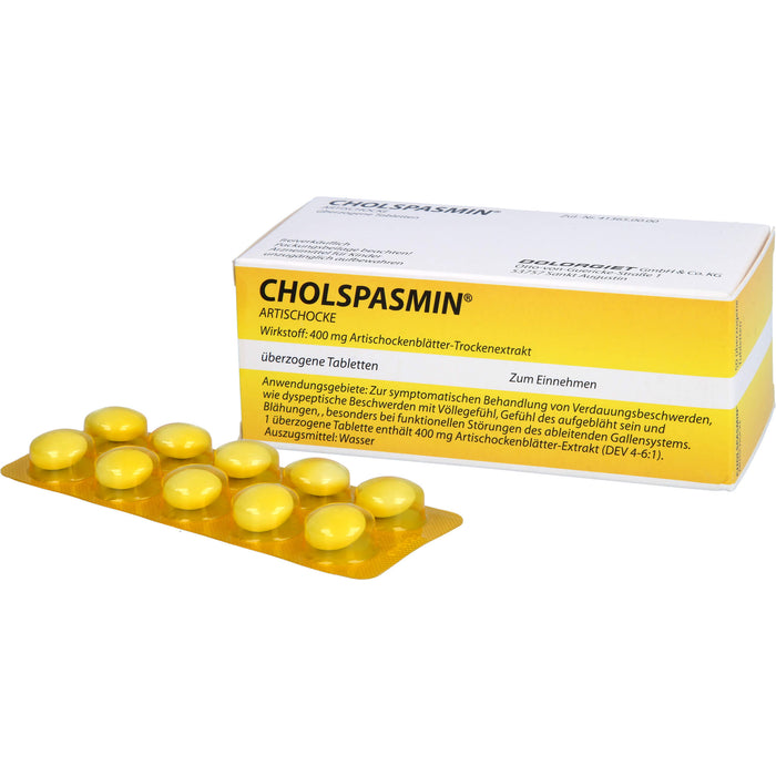 CHOLSPASMIN Artischocke Tabletten, 50 pcs. Tablets