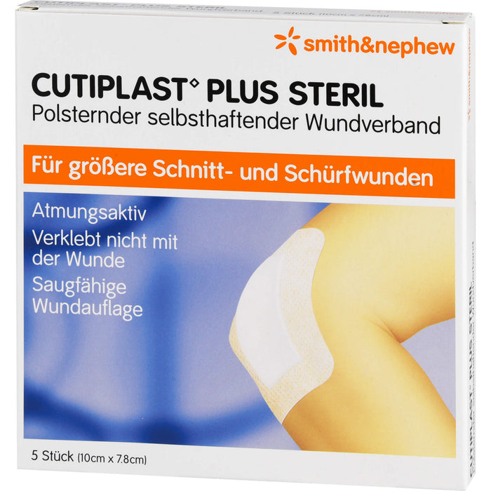 Cutiplast Plus steril Wundverband 10 cm x 7.8 cm, 5 pc Pansements